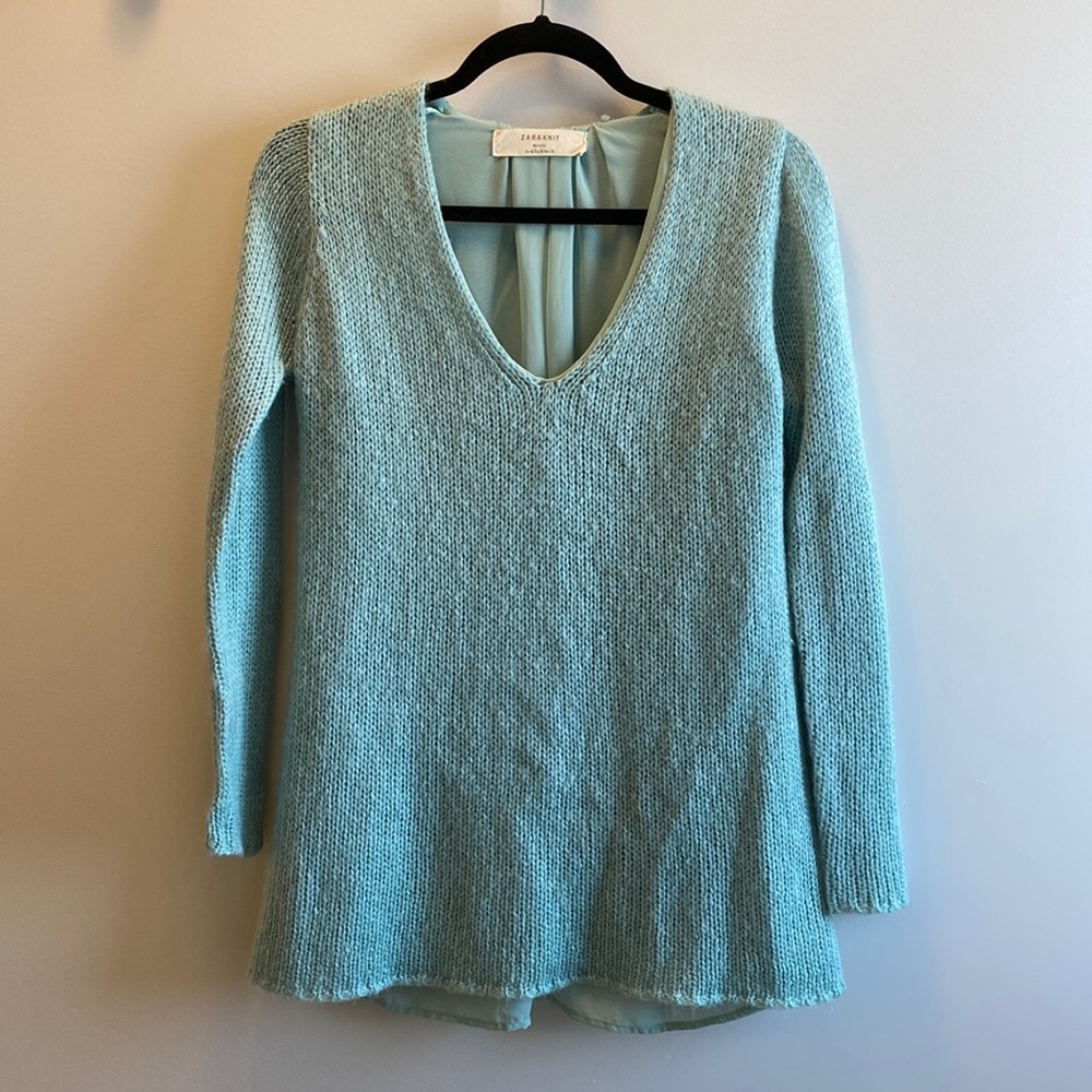 Zara knit sweater with sheer back